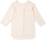 [キャロン] 日本製 介護肌着 女性 前開き 7分袖 綿100% ソフトワンタッチテープ肌着 (ピーチ, L)