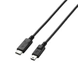 (まとめ)エレコム USB2.0ケーブル(認証品、C-miniB) U2C-CM20NBK【×2セット】 ds-1759546