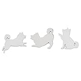 Catland 犬 ステッカー エンブレム 柴犬 車 エンブレムチャーム イヌ かわいい カーステッカー プレートステッカー かっこいい おしゃれ 3D 金属製 防水 デカール シール ラベル 車用 バイク 自転車 スーツケース 装飾 カスタム パーツ 飾り シルバー 3個入り…