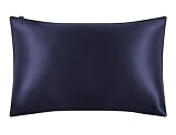 LILYSILK シルク枕カバー ピローケース 【43x63cm】 ネイビーブルー【1枚】 25匁/ 額縁無し/天然シルク/美肌/軽量/静電気防止…