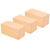 ARTIBETTER 木彫りブロック 木材 DIY 未仕上げ木製 彫刻 10x5x5cm 立方体ウッド 手彫りモデル 角材 3ピース