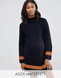 ASOS Maternity Jumper Dress with Funnel Neck and Tipping [並行輸入品]