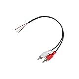 YSJJZRL 20CM 2 RCA オス/メス - 2 コア + シールド線 裸線 オープン エンド ケーブル (2RCAオス)