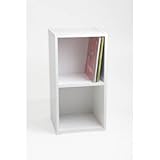 レコードラック(LP収納用ラック)/バイナルボックス 木製 2段 LP-12 ホワイト（白） ds-447211