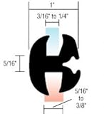 CRLツーピース自己シールユニバーサルWeatherstrip 11 / 32 " to 13 / 32 "パネル – 3 / 16 " to 1 / 4 "ガラス
