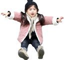 JIANGWEI 赤ちゃん コート ジャケット 子供用 綿服 厚手 ダウン 秋冬 子供 コート 女の子 男の子 通園/通学 可愛い ピンク100