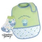 It's My Birthday!Bib and Sock Set-Green with Blue by Stephan Baby [並行輸入品]