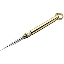 Amazon.co.jp: 真鍮 千枚通し（収納キャップ付き）ブラス 目打ち 工具