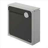 ナスタ　大型郵便物対応　戸建郵便受箱　QUAL　KS-MAB1-LB　【郵便ポスト】 ライトグレー×ブラック　ホワイト×レッド