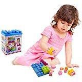 15 Piece Ice Cream Shop Block Set with Buildable Lid and Girl Figurine by Dimple