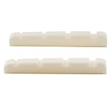 Musiclily 38mmベースボーンナット弦溝加工済み牛骨ナット4弦フェンダー系ベース用、38x3.5x5mm (2個入)