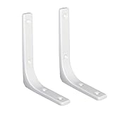 Homeme 棚受け 金具 L字型 ブラケット ステンレス製 耐荷重25-75KG 2本入 壁 棚 棚支え 金具 ネジ付 ホワイト 25cm