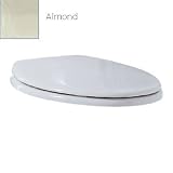 Porcher 70010 – 00.014ラウンドフロント木製Core Toilet Seat with Chromeヒンジ、アーモンド