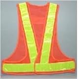 安全ベスト　V60型（テープ幅60㎜）　オレンジメッシュ×ライムイエローテープV60-OL