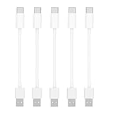 USB Type C ケーブル 0.3m 短い 【USB-A to C / 5本セット】POTRRCIUSUER 3A 急速充電 データ転送 タイプc ケーブル 30cm 柔らかい TPE素材 断線防止 絡まない 高耐久 スマホ タブレット 対応 (映像出力非対応)