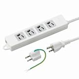 YAZAWA(ヤザワコーポレーション) 取り付け穴付 抜け止めタップ 4個口 1m ホワイト Y02EJNP401WH2PA