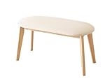 アイボリー ベンチのみ ホワイト×ナチュラル 2P モダンデザイン ダイニング Worth ワースより【ﾉｰﾌﾞﾗﾝﾄﾞ品】