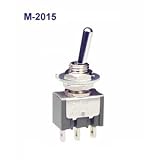 NKKスイッチズ　M-2015 単極　機能動作（ＯＮー＜ＯＮ＞）　電流容量６Ａ１２５Ｖ　ＡＣ　基本レバー形トグルスイッチ　はんだ端子形