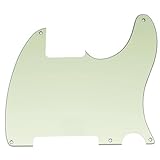 Musiclily 5穴 Esquire エスクワイヤー型ピックガード Fender American/Mexican Vintage 50s Esquire Teleエレキギター用、3Pミントグリーン