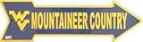 スマートブロンドNCAA West Virginia University WV Mountaineer国エンボスVanity Metal Arrow Sign as25032