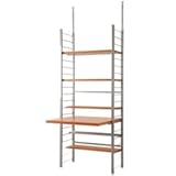 突っ張り薄型スリムデスク 幅91cm ナチュラル色 NJ-0336