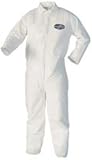 キンバリーKleenguard a40ホワイト4 x l微孔Filmラミネート使い捨て一般的な目的&作業Coverallsゴム – Attachedブーツ、フード、足首、伸縮性手首 – 44337 [