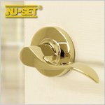 NuSet Abbey: Grade 2 Right-Handed Passage Door Lever (Lifetime Brass) by NUSET