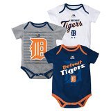 Detroit Tigers Infant Majestic MLB "Triple Play" 3 Pack Bodysuit Set