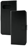 [PLATA] GooglePixel9a対応 手帳型ケース シンプル カラーレザー TPU ソフトケース カードポケット ストラップホール スタンド スマホケース ケース 手帳型 【 ブラック 】