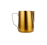 304ステンレススチールミルク泡立てピッチャーコーヒーフォームジャー缶ショップラテアクセサリーブルーとゴールド(600ML Gold)