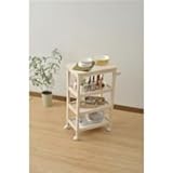 山善(YAMAZEN) 木製キッチンワゴン ハイタイプ ホワイトウォッシュ SP-2386(WW)