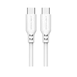 STARLIGHT USB-C ケーブル 1.5m 100W急速充電 PD対応 シリコン素材 絡みにくい 結束バンド付き Type-C to C MacBook iPad Galaxy対応 (ホワイト)
