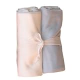 Organic-Cotton Swaddle Blanket, set of 2, ice blue & natural by Under the Nile