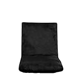 ストレッチ座椅子カバー, ベルベット生地, 伸縮素材, 洗濯可能, 肘掛なし, シンプル無地, ダイニングチェア用 (ブラック)