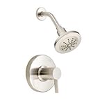 Danze D501530BNT Amalfi Single Handle Shower Trim Kit with Efficient Flow Showerhead, Brushed Nickel
