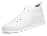 [EOOPDG] シークレットシューズ スニーカー メンズ 8cm身長アップ ブーツ 厚底スニーカー シンプル ホワイト ブラック オールシーズン (ホワイト, 27.0 cm)