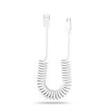 USB C ケーブル 30cmから1.5mまで 伸びる 最大6A急速充電 タイプC ケーブル 伸縮自在 480Mbpsデータ転送 コイル型 高耐久性 断線防止 Xperia Galaxy その他Android各種などUSB-C機器対応 (1.5M)