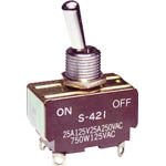 ＮＫＫスイッチズ トグルスイッチ はんだ端子 2極ON-OFF (1個) S-421
