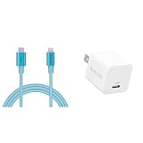 【充電器セット】 エレコム Type-C to Lightningケーブル (USB PD対応) ライトニング iPhone 充電ケーブル 準高耐久 Apple認証品 1m ブルー MPA-CLPS10BU + USB充電器 20W USB-C×1 EC-AC11WH