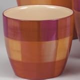 シューリッヒ　鉢カバー　920 ＰＡＴＣＨＷＯＲＫ 3.5号鉢用　光沢のある暖色系パッチワーク柄