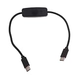 Psdndeww 31cm USB C オス - オス オン/オフ スイッチ ケーブル 5V 3A 急速充電 延長ケーブル 電話タブレット Type C デバイス用