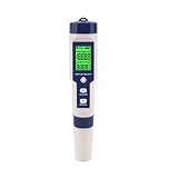 5 in1 PH 測定器EC/TDS/塩分濃度/?度 メーター PPM検査 水質 水槽検査 試験 温度測定 デジタル PH計 ペーハー測定器 バックライト付き