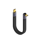 USB Type C ケーブル L字型 短い 40Gbps高速データ転送&PD対応240W/5A急速充電 8K@60Hz映像出力 L字 USB-C変換ケーブル 短いUSB4 USB C to C 充電 ケーブル Type-Cフラットケーブル 高耐久 for Phone/MacBook Pro/Galaxy/for Thunderbolt 3 / 4 等対応 13㎝ (上向き)