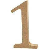 Creativ "1" Mdf Number, Brown, 13 x 2cm