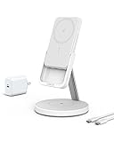 Anker 633 Magnetic Wireless Charger (MagGo)(マグネット式 3-in-1 ワイヤレス充電ステーション) 【モバイルバッテリー機能搭載 / 5000mAh / USB急速充電器付属/マグネット式/ワイヤレス出力 (7.5W) / PSE技術基準適合】MagSafe対応iPhoneシリーズ専用 (ホワイト)