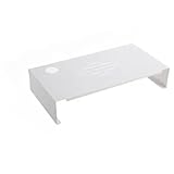 Geyaziu 机上台 モニター台 パソコン台 炭素鋼 高さ8cm 耐荷重20kg 組立不要 pc卓上台 パソコンラック pcモニタースタンド デスク上置棚 おしゃれ パソコンスタンド (S,ホワイト)