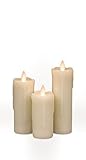 NII 3 Pack Mirage Mini Melted Pillars w/ Timer, Cream (CM11754CR) [並行輸入品]