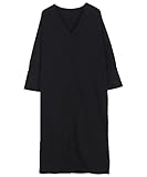 [神戸レタス] 深Vネックワンピース [E3161] フリー ブラック
