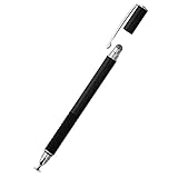 オウルテック タッチペン クリアディスクタイプ + 導電繊維タイプ 2way iPhone/スマートフォン/タブレット キャップ付 ブラック OWL-TPSE02-BK
