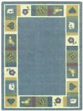 Joy Carpets Kid Essentials Infants & Toddlers Round Baby Blues Rug Soft 5'4 [並行輸入品]